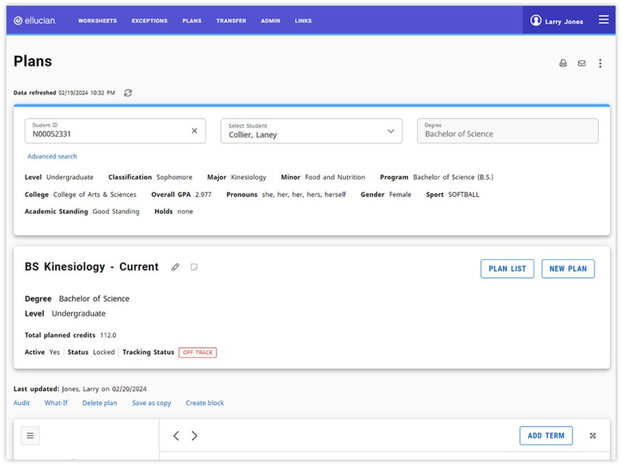 Build templatized plans for similar students