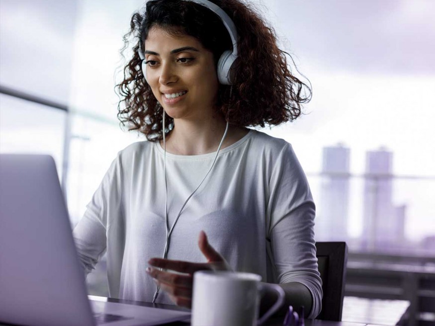 Woman with headphones